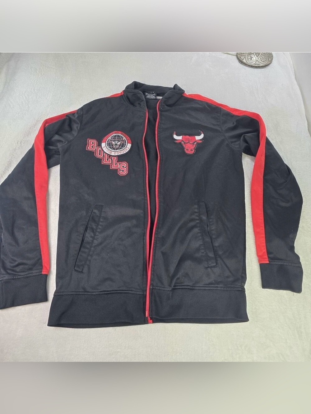 Chicago Bulls track jacket Black, Red and White Logo